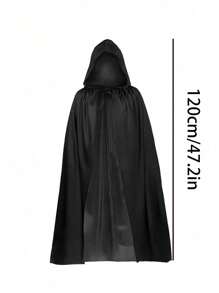 1 pezzo di mantello sottile e trasparente in materiale lavorato a maglia, rosso e nero, unisex per adulti, con cappuccio, monolayer, adatto per travestimenti di Ognissanti come strega, demone, vampiro, accessorio costume