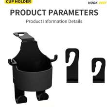 汽车头枕收纳架带杯架，水晶钻座椅靠背多功能储物挂钩通用挂式手机支架适用于汽车旅行内饰配件 1 件装白钻