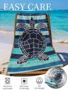 1pc Printed Beach Towel, Dark Sea Turtle Swim Towel, Bath Towel, Fashion Style Beach Towel, Super Absorbent Bath Towel For Bathroom, Swimming, Fitness, Yoga, Soft And Comfortable Microfiber Towel, Lightweight And Portable, Wind And Sun Protection, Sandproof For Summer Travel, Vacation Holiday Bathroom Decor, Available With Or Without Storage Bag, Recommend Regular Sizes And Larger Sizes, (35*75cm Small Size Towel,150cm Or Above Recommended)