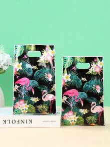 10/25/50 件夏威夷风格手提袋礼品袋，夏威夷火烈鸟图案礼品袋，夏威夷主题派对包装礼品袋，生日派对包装袋用品，家居装饰房间装饰包装袋用品，生日礼物，夏季装饰，结婚礼物婚礼回礼，适用于精品店产品包装