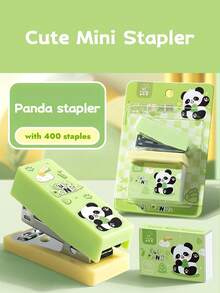 1pc Cute Capybara And Panda Desktop Stapler With Staples, Small Mini Office Stapler, Kids Cartoon Staplers For Desk, Handheld Staplers For Home Office , Back To School Gifts - Multicolor - View 7