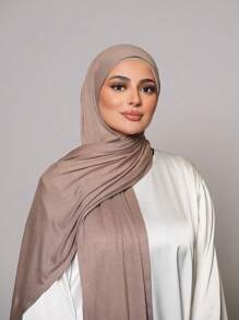 3 pièces Ensemble hijab en jersey, pack économique amélioré avec foulard en coton soyeux à bordure de couleur unie classique de 170 * 60 cm, châle couvre-chef instantané, convient pour le casual, les sorties, les cadeaux