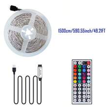 100~1500cm RGB LED Lichtstreifen, USB betrieben, mit 44-Tasten Fernbedienung - geeignet für Schlafzimmer, TV, Küche, Bar, Spielzimmer, Feiertags-Party Dekoration
