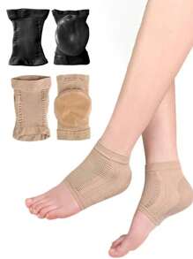 1 Pair Silicone Heel Protector Leg Warmers, Moisturizing Cracked Heel Treatment Foot Sleeve Leg Warmers For Men And Women