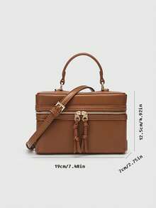 2025 Spring New Collection Women Black Structured Shoulder/Crossbody Bag - View 2