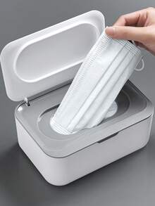 1件装灰色多功能带盖纸巾收纳盒，湿巾，面膜纸巾抽取盒，办公室，卧室，浴室，厨房和客厅收纳盒 - 彩色 - 查看 7