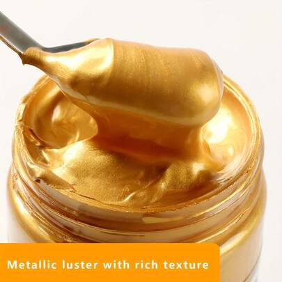 100ml metalliska akrylmålningar, akrylmålningar i metalliska färger - flerfärgade metallmålningar för inomhus- och utomhusbruk på duk, papper, sten, trä, metall och väggar - presenter till konstnärer, skolstart, skolmaterial