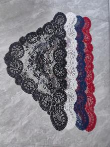 1 pezzo di tessuto con bordo in pizzo, dimensioni 128cm x 58cm, bordo in pizzo blu navy per accessori di abbigliamento, paralumi, tovaglie