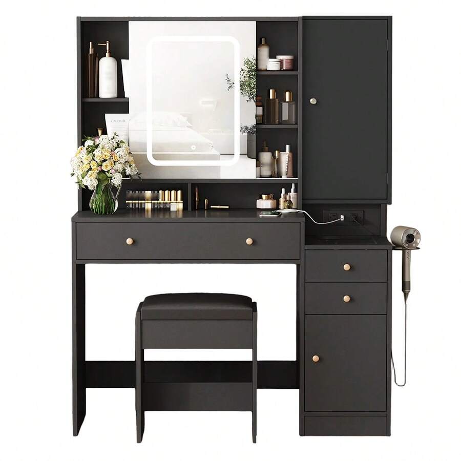 Vanities & Vanity Benches - Black - View 1