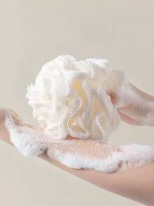 1 件大尺寸去角质沐浴海绵，泡沫柔软丰富，耐用 - 粉色 - 查看 4