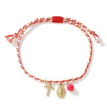 1/6 chiếc vòng tay thánh giá phong cách Boho, mặt dây chuyền Chúa Giê-su bằng đồng + mặt dây chuyền thánh giá, vòng tay bện nhiều màu sắc, vòng tay thánh giá có thể xếp chồng lên nhau dành cho nữ, quà tặng sinh nhật, quà tặng gia đình, quà may mắn, quà tặng tốt nhất, quà tặng cho phụ nữ theo đạo Cơ đốc. - Nhiều màu - Xem 12