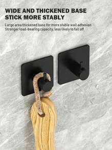1/2/4 Pcs Square Adhesive Hooks, Wall Mounted Towel Hooks Without Drilling, Hanging Hooks Racks, Shower Clothes Hanger, Home And Apartment Essential, Bathroom & Kitchen Organization And Storage