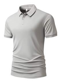 Men's Casual Polo Shirt, Glossy Fabric, Versatile For Daily Commuting, Breathable & Quick-Dry Spring/Summer Top