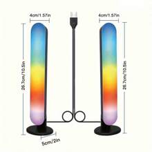 RTONTR 1 Pc / 2 Pcs Desktop Led Ambient Light Bar Music Rhythm Lights RGB Light Bars With Remote Control TV LED Backlights Remote Control For Gaming Room Tv And Party Decoration Sync With Music Rgb Desk Lamp Room Decoration