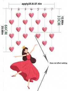 1pc Heart-Shaped Curtain, Cute Girly Decor For Doorway, Cabinet, Indoor Partition, Dorm Room