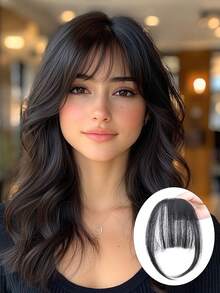 空气刘海夹式薄假刘海自然直发合成齐刘海饰品女生隐形自然发色 - 彩色 - 查看 16