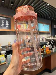 2 Litre/1.5 Litre Water Bottle With Straw Large Portable Travel Bottle Sports Fitness Mug Summer Cold Water With Time Scale