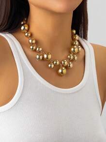 1 pièce Collier sautoir avec pendentif perle asymétrique exagéré, glamour pour femmes, business, soirée en boîte de nuit, tenue de vacances, nouveau cadeau pour les amis