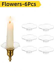 Tropfschutz für Kerzenhalter, klare Glas-Bobeches für Kerzenständer, runde Wachsfänger für Kerzen, gerade Kerzenhalter für Tisch-Mittelstücke, Hochzeiten, Kirchen, Zuhause