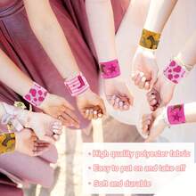 6/12 件可调节闪光西部牛仔手镯 | 按扣马匹设计派对腕带，适用于单身派对用品、西部主题派对装饰、牛仔竞技迪斯科生日礼物 - 粉色牛仔风格乡村音乐节配饰 - 彩色 - 查看 10