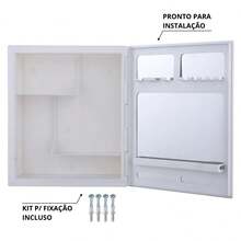 Bathroom Cabinet With Mirror Overlay White | 31.9x9.4x35.8cm | 01 Door | Astra - Xem 5