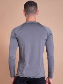 Men's Thermal Shirt UV Protection 50+ Second Skin T-Shirt Cold Mesh Blouse Gym Long Sleeve F7 NEW STYLE - 灰色 - 查看 3