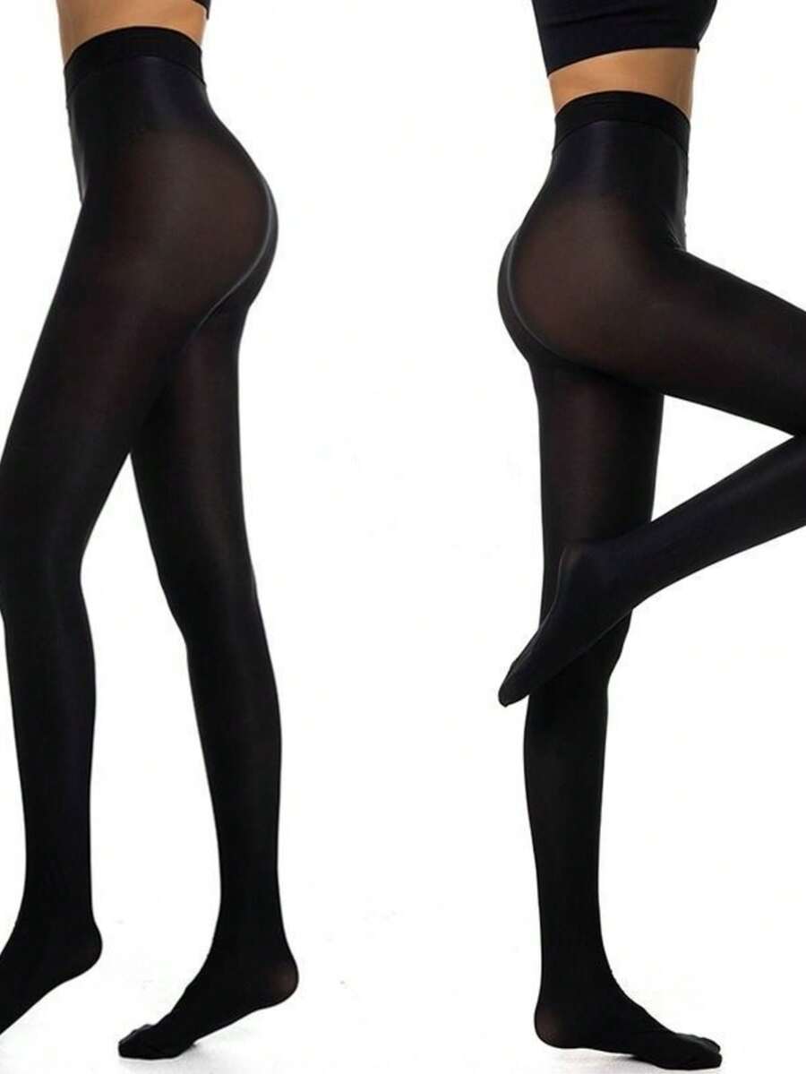 Meia-calça 70d Sexy Óleo Brilhante Brilhante Anti Celulite - Preto - Visão 1