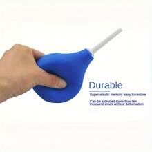Sex Toys, Blue Teardrop-Shaped Anal Douche Featuring Ergonomic Grip-And-Squeeze Design, 160ml Long Nozzle, Odorless, Material For BDSM And Anal-Rectal Cleansing Care.