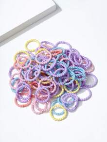 100条随机颜色儿童螺旋发带