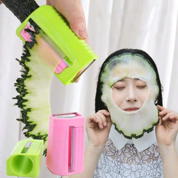 1 pièce Outil multifonctionnel pour faire des masques faciaux, Trancheuse de concombre, Outil de soin de beauté, Fabricant de masque facial, Accessoire de masque de beauté, Convient aux femmes, Une excellente idée de cadeau pour la petite amie, la meilleure amie, Trancheuse de fruits et légumes de cuisine
