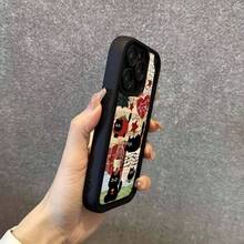 Cute Cat Pattern Phone Case, Anti-Drop Cellphone Protective Case, Total Protective Shockproof Mobile Phone Cover For IPhone 11 12 13 14 15 16 Series - 黑色 - 查看 4