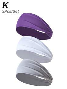 3条/6条装女士弹力宽运动头带，纯色，休闲户外跑步时尚发饰，头巾式头带，秋冬季发带蝴蝶结，适合度假装扮，女士优雅围巾，女士头巾，柔软头巾 - 彩色 - 查看 20