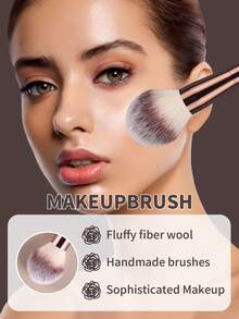 14pcs Makeup Brush And Sponge Set, Includes 12pcs Makeup Brushes With 4pcs Double-Headed Multi-Purpose Brushes, Made Of High-Quality Synthetic Fibers Covering Powder Brush, Foundation Brush, Blending Brush, Powder Brush, Blush Brush, Concealer Brush, And Eye Shadow Brush, Suitable For All Skin Types And Users. Also Includes 2pcs Makeup Sponges.,Brush Set,Makeup Brush Kit,Make Up Brush Set,Make Up Set Complete,Makeup Brush Set,Complete Makeup Kit,Brush Kit,Brushes Makeup Set,Makeup Gift Set,Set - Brown - View 9