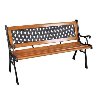 Banco de Madera para Jardín, Terraza o Patio de 2 Plazas con Respaldo y Reposabrazos. Banco Cómodo, Resistente y Ergonómico para Interior y Exterior 125X52X73 CM. NO INCLUYE COJÍN