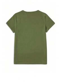 Women T-Shirts - Olive Green - View 2