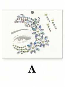 Rhinestone Studded Eye Makeup Sticker, Shiny Faux Rhinestone 3d Face Jewel Sticker, Suitable For All Seasons, Music Festival, Cosplay, Party, Photography, Daily Accessory (Abs Resin) Halloween - Multicolor - View 16