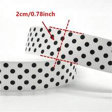 5 yardas/Lote Cinta de grosgrán de 20mm con estampado de puntos para lazos de cabello, fiesta, Navidad, boda, decoración, manualidades, envoltura de regalos - Elige colores - Ver 2