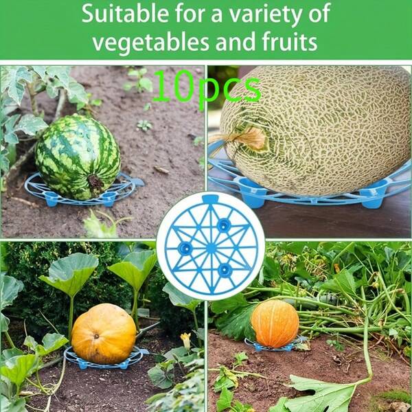 10pcs Watermelon Cradle, Plastic Pumpkin Stand, Watermelon Support, Strawberry Support, Prevent Decay Of Cucumbers, Watermelons And Other Melons, Corrosion-Resistant, Durable Melon Rack, Suitable For Home Garden And Farm, Tray For Household Watermelon, Fruit Rot Prevention Stand