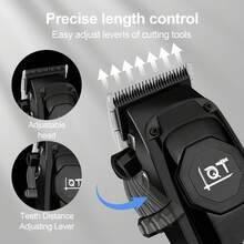 LQT Professional Hair Clippers, Cordless Electric Hair Trimmer For Men, USB Charging& Digital Display, Hair Tools For Men, Household Barber Supplies, Christmas Dad Gifts, Men's Gifts - Multicolor - View 7