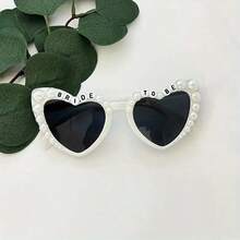 Gafas de novia con perlas para despedida de soltera, gafas con corazón blanco para la novia, gafas para mujeres de despedida de soltera con perlas, accesorio para ducha nupcial, regalo para la novia, regalo de cumpleaños de verano, regalos de boda, decoración de playa, útiles escolares, decoración de habitación - Multicolor - Ver 4
