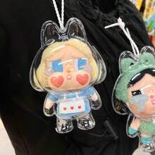 Crybaby Crying Doll Series Clear Acrylic Protective Case - Transparent Storage Cover For Collectible Figurines, Dustproof Display Box With Pink Hat Character Design, Ideal For Home Decor And Party Favors (Doll Not Included), Doll Accessories - Multicolor - View 2