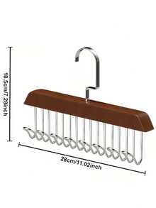 1 件多功能木衣架，带 8 个挂钩 -360° 旋转挂钩 - 便携式内衣、领带、帽子、袜子、毛巾、袜子和手套木衣架 - 节省空间的设计，适合旅行、宿舍和家庭使用，宿舍整理器 | 便携式晾衣架 | 多功能衣架，衣架，独立设计，无需电源，车载壁挂式衣架，非常适合家庭或零售使用 - 彩色 - 查看 10