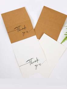 10pcs Kraft Paper/White Card Printed Golden Thank You Cards, Folding Greeting Cards, Kraft Paper Envelopes, Seal Stickers, Multiple Styles And Colors Available,Christmas - Multicolor - View 12