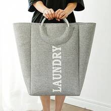 Laundry Basket Dirty Clothes Reinforced Multipurpose Lined Organizer - Grey - View 3