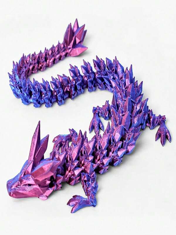 1PC-8.66inch-3D Printing A Dragon Gift Box Set Color Decoration Creative Decorations Gem Dragon Decoration Hand Gift For Children Birthday Gift Desktop Fantasy Animation Theme Decoration Doll, For Easter, Halloween, Christmas Holiday Gifts, Easter Eggs, For Home Decoration