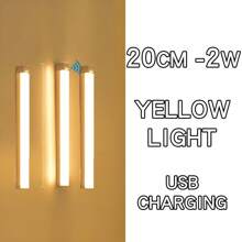 1 pezzo/3 pezzi Striscia luminosa a LED con sensore intelligente, installazione magnetica, ricarica USB, luce notturna a colore caldo, adatta per cucina, armadio, corridoio e scale, camera da letto, illuminazione notturna, cucina, scrivania ecc.
