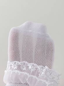 5 Pairs Baby Girl Kids Newborn Essentials Toddler Summer White Babies Frilly Ruffle Socks - Multicolor - View 4