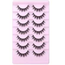 Manga Lashes Natural Look False Eyelashes Anime Lashes Mink Wispy Fluffy Spiky 3D Volume Eyelashes Pack Korean Japanese Asian Cosplay Fake Eyelashes Look Like Individual Cluster 7 Pairs By EYDEVRO