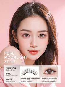 Mlen Diary 磁性假睫毛套装，9-11mm 可重复使用假睫毛，无需眼线，升级版 3D 双磁性假睫毛，便携式免胶睫毛簇，打造轻盈自然妆容（纯净月光） - 自然纖長款 - 查看 8