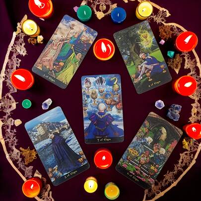 78 piezas de Cartas de Tarot luminosas, baraja de Tarot portátil para adivinación, regalo de Pascua, Navidad y Halloween, Cartas de Tarot en inglés, naipes de papel para juegos de mesa, adivinación del Tarot, reuniones familiares, fiestas con amigos y actividades al aire libre